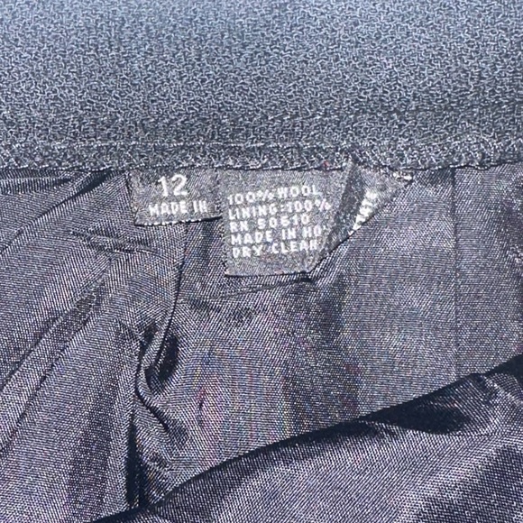 Vintage Kasper 100% Wool Velvet Trim Black Blazer and Skirt Set Size 12 - Picture 8 of 16